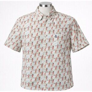 Vintage Penguin Mens Button Down Pyramid Water Skiing Women Shirt Classic Fit XL